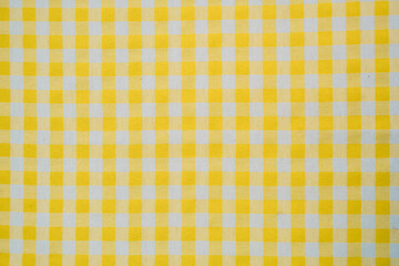 Yellow background. Bright Yellow and White Gingham Pattern Fabric Texture for Creative Projects and Backgrounds in Fashion and Design