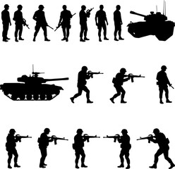 Obraz premium Mountain Warriors Silhouette Vector