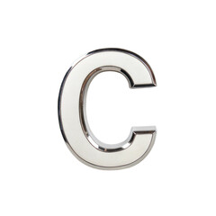 3d silver letter c