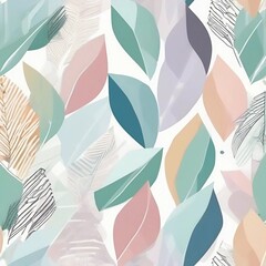 Art illustration: abstraction of colorful leaves on white background