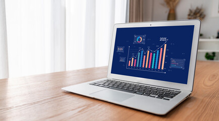 Business data dashboard provide business intelligence analytic for marketing strategy planning...