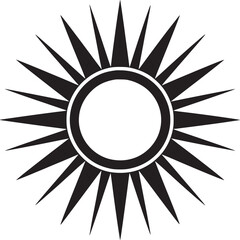 Black and white sun burst vector graphic design illustration image for creative projects and designs on transparent background silhouette