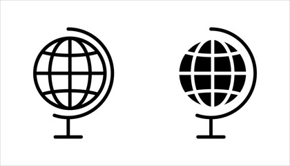 Globe Icon vector illustration, Go to web symbol icon, www symbol, Web icon, website, homepage icon set, earth clip art, globe symbol isolated white background
