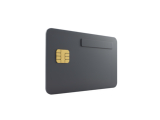 3D Black Credit Card Icon – Cartoon Plastic Style, Isolated on White Background

