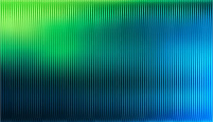Dark green blue neon gradient ribbed glass. Vector ribbed glass texture background. Mesh gradient. acrylic ribbed bath surface. Reeded glass background semitransparent overlay. Bath wall window