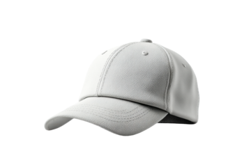 PNG Plain gray baseball cap on black background