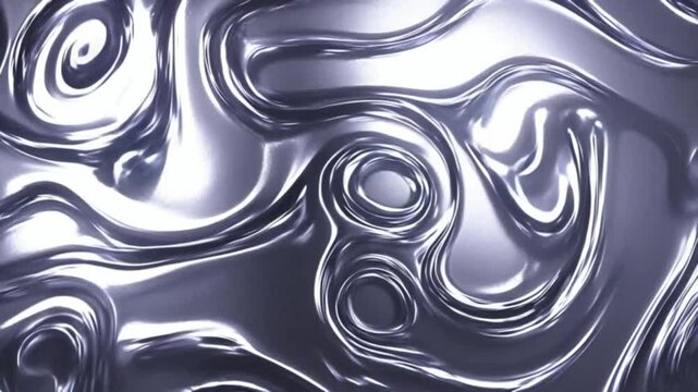Liquid Metal Abstract Background 4K Stock Video of Flowing Silver Texture