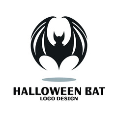 Halloween Bat Vector Logo Design