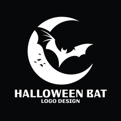 Halloween Bat Vector Logo Design