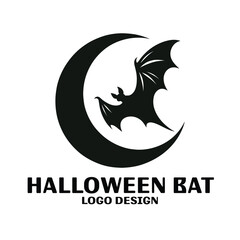Fototapeta premium Halloween Bat Vector Logo Design