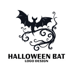Obraz premium Halloween Bat Vector Logo Design