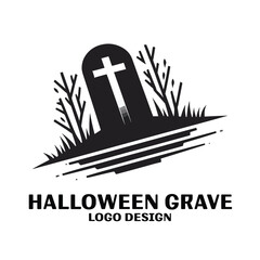 Halloween Grave Vector Logo Design