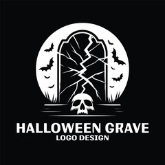 Halloween Grave Vector Logo Design