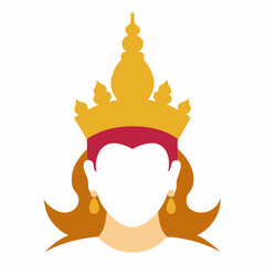 Faceless woman in traditional khmer crown