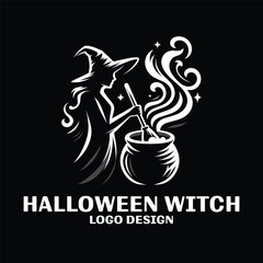 Halloween Witch Vector Logo Design