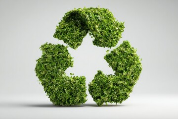 Recycle symbol formed from a cluster of small leaves.