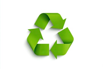 Green recycle symbol with flowing lines.