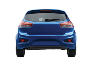    blue car back view isolated on transparent background png