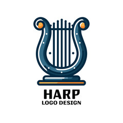 Harp Vector Logo Design