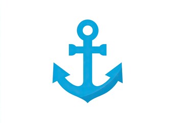 A stylized blue anchor design.