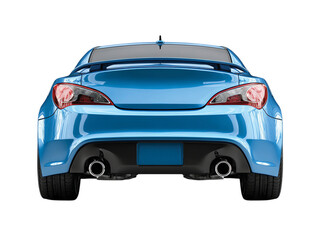    blue car back view isolated on transparent background png