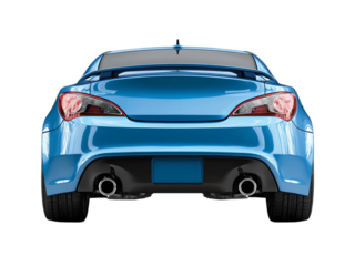    blue car back view isolated on transparent background png