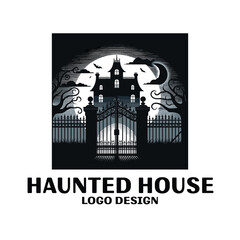 Haunted House Vector Logo Design