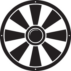 Fototapeta premium Viking shield vector illustration medieval shield icon round shield design black and white shield artwork on transparent background silhouette