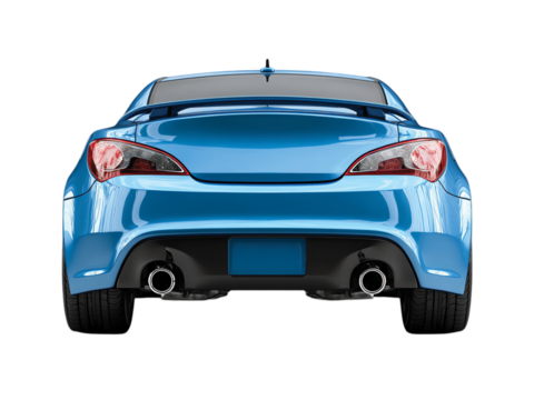    blue car back view isolated on transparent background png