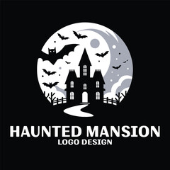 Haunted Mansion Vector Logo Design