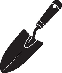 Garden hand trowel shovel tool silhouette icon vector