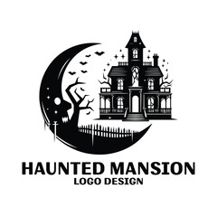 Haunted Mansion Vector Logo Design