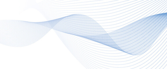 Dynamic sound wave isolated on white background. Musical particle pulsing. Blue energy flow concept. 3D rendering. modern illustration