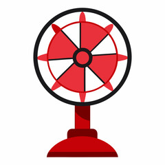 Red and white spinning prize wheel illustration