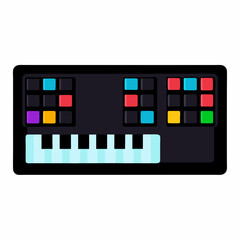 Colorful midi keyboard with pad controllers