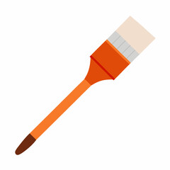 Orange paintbrush illustration on white background