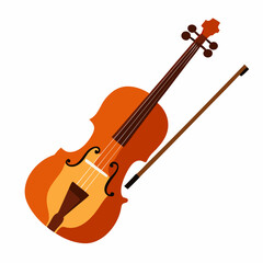 Classic violin and bow illustration © Orpita