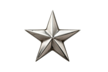 PNG Silver metallic five-pointed star isolated on black background