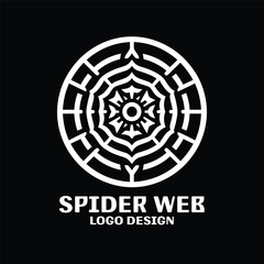 Spider Web Vector Logo Design