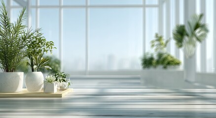 Fototapeta premium Modern interior scene with plants