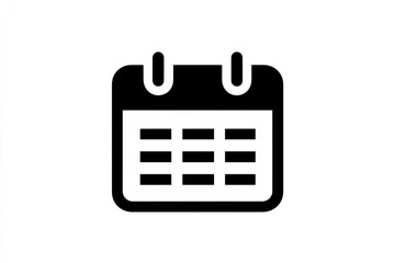 Simple black calendar icon.