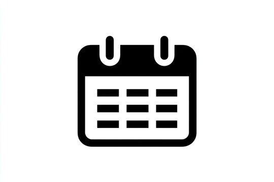 Simple black calendar icon.