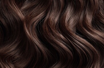 Fototapeta premium Close-up view of wavy brown hair