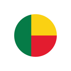 Fototapeta premium Round Benin flag icon illustration for independence day celebration on transparent background in vector graphic style