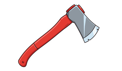 Vector art illustration Axe with a wooden handle