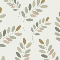 Repeating Tileable Leaves Line Drawing Pattern Background Abstract