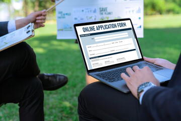 Online application form for brisk registration on the internet website