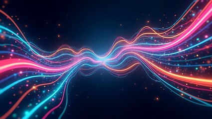 Abstract colorful wave background. Generative Ai.