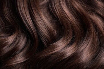 Fototapeta premium Close-up of dark brown wavy hair (2)