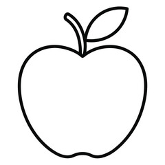 Hand-Drawn Vector Fruit Illustration of Apple outline vector